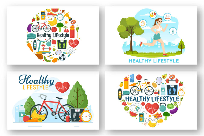 14-healthy-lifestyle-vector-illustration