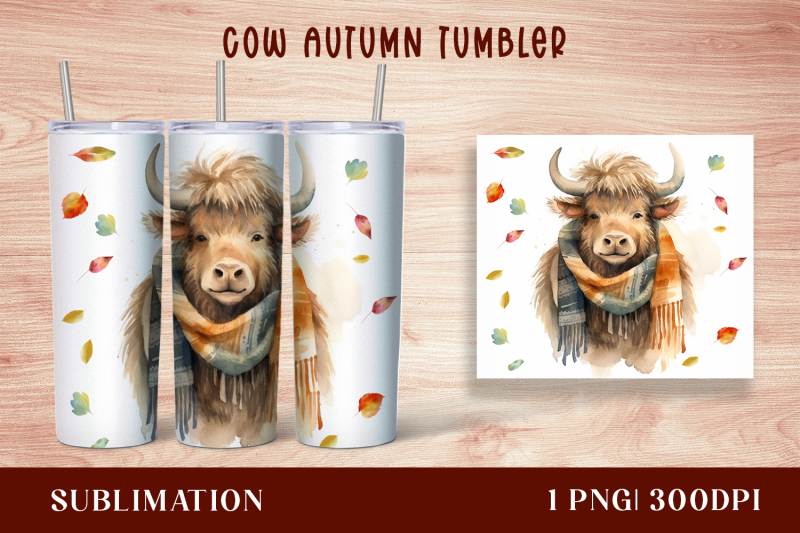 highland-cow-autumn-tumbler-wrap-sublimation-tumbler-wrap