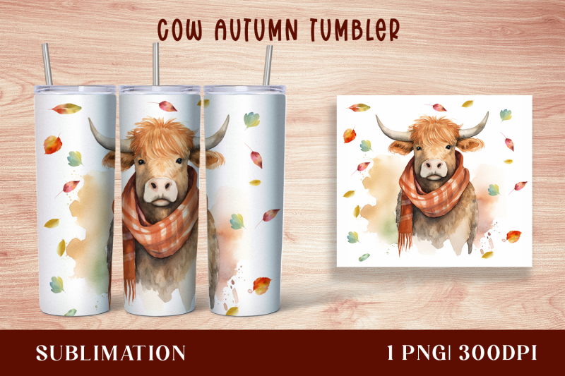 watercolor-highland-cow-tumbler-wrap-20oz-straight