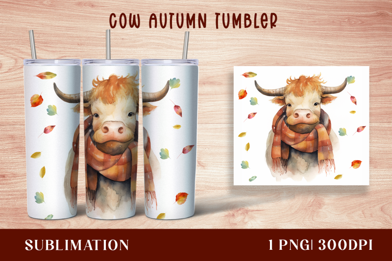 watercolor-highland-cow-tumbler-wrap-20oz-straight