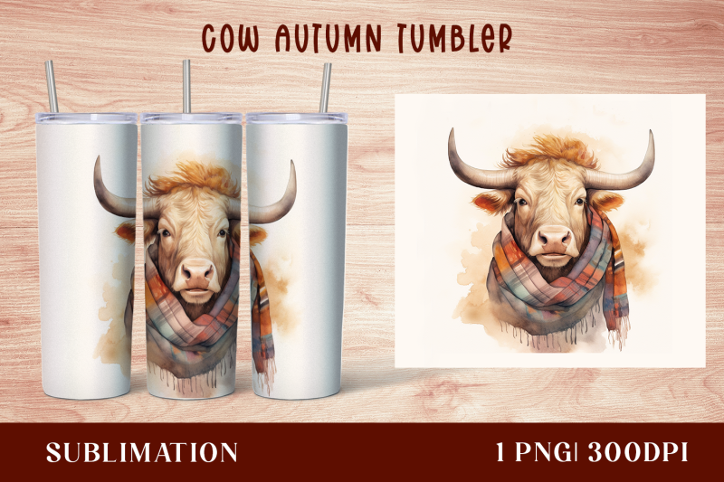 watercolor-highland-cow-tumbler-wrap-20oz-straight