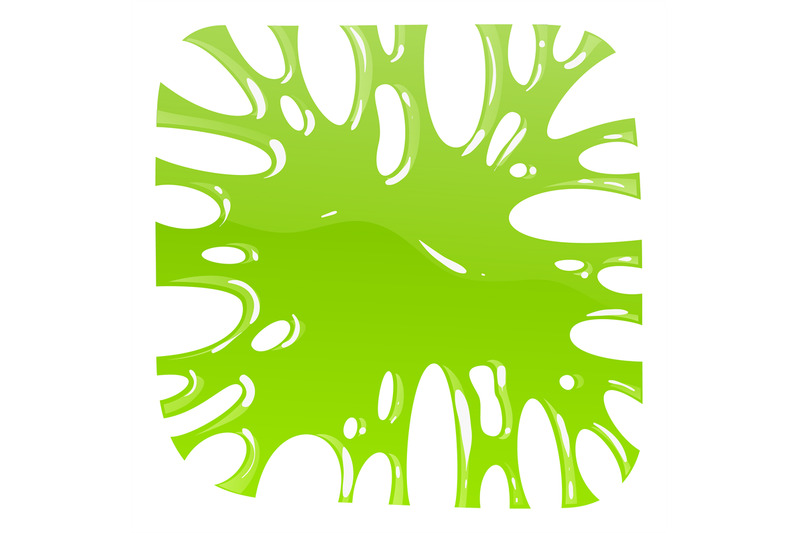 green-slime-square-frame-bright-toxic-spot-poison-liquid-decor-ele