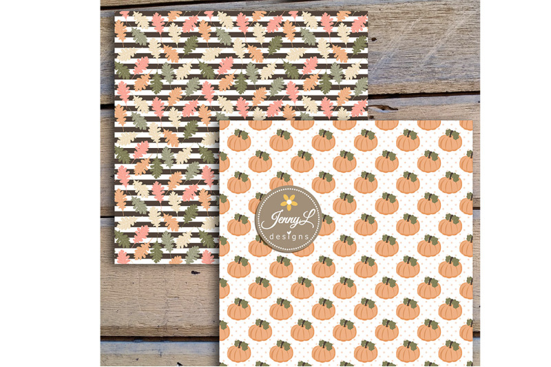 fall-seamless-digital-papers-and-pumpkin-clipart