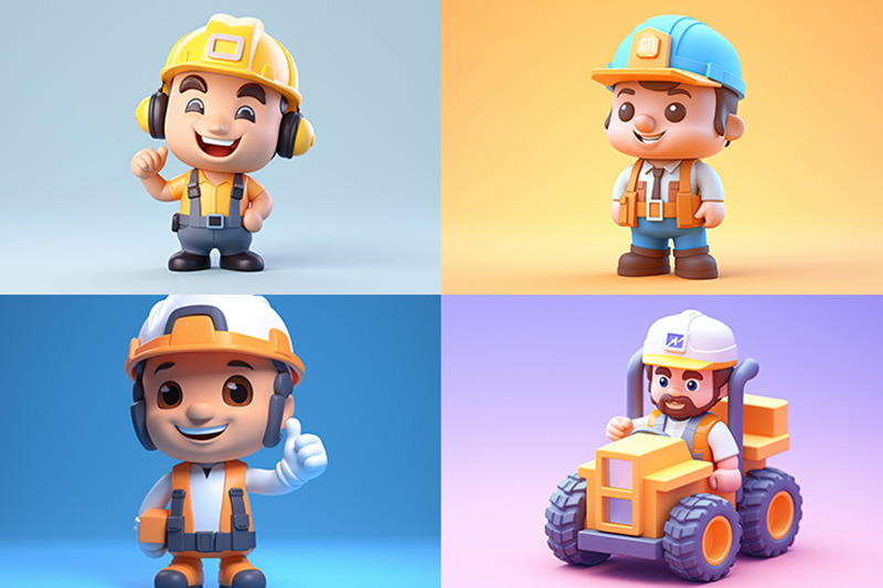 tiny-cute-isometric-contractor-emoji-soft-pastel-colors