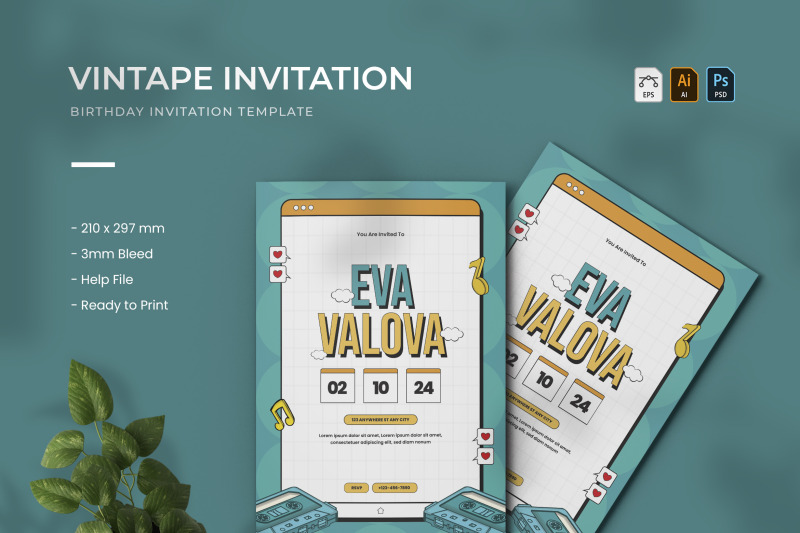 vintape-baby-shower-invitation