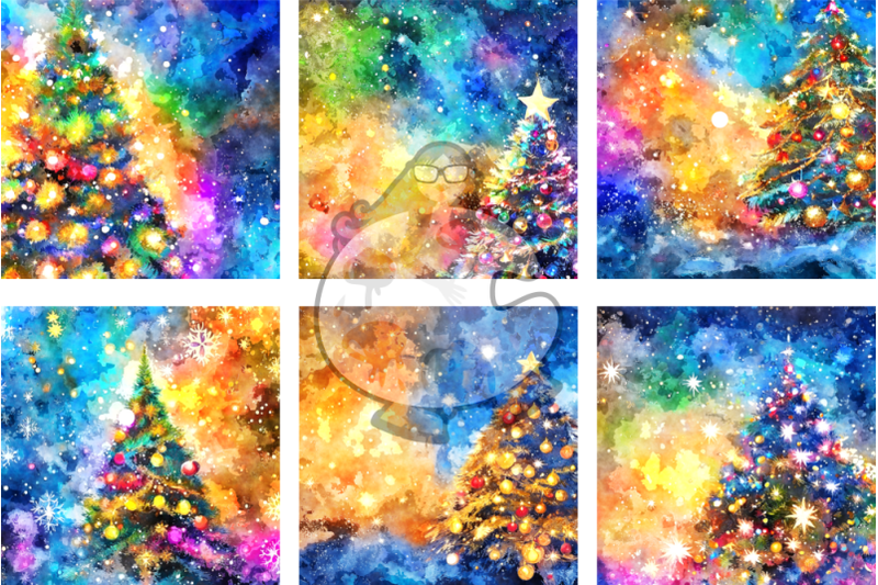 watercolor-christmas-tree-background-papers-set-2