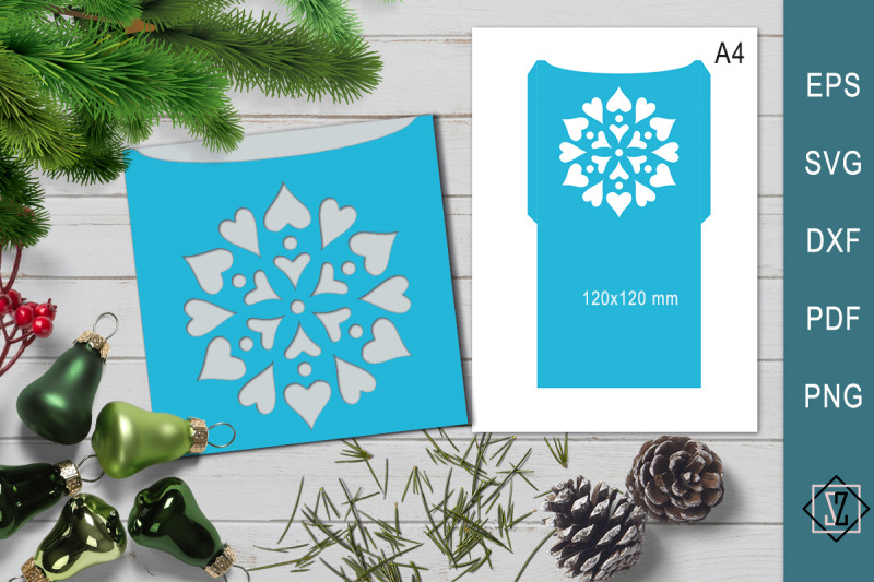 envelope-with-a-snowflake-template-cut-file