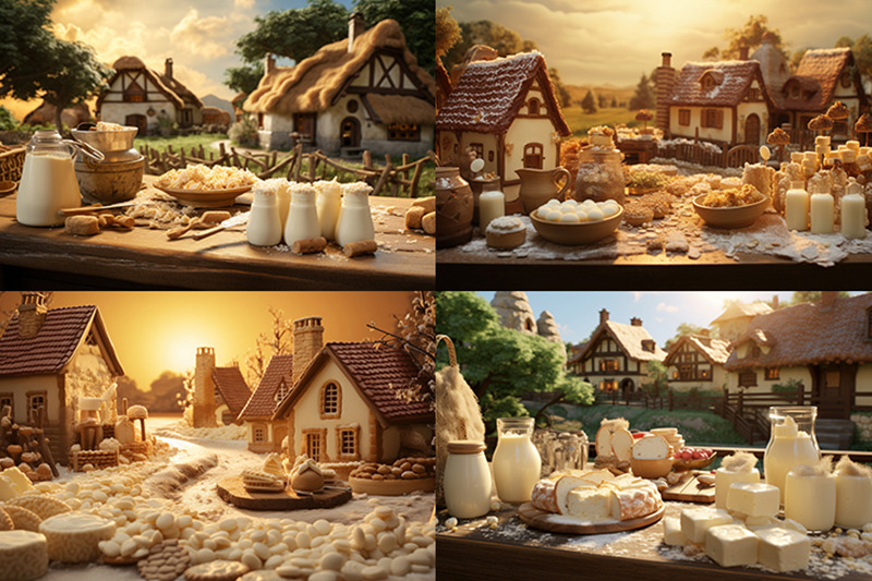 village-scene-made-of-milk-honey-and-biscuits