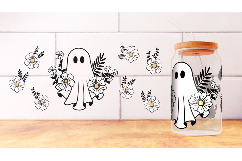 ghost-with-flowers-glass-can-wrap-16oz-boho-ghost-halloween-can-glass