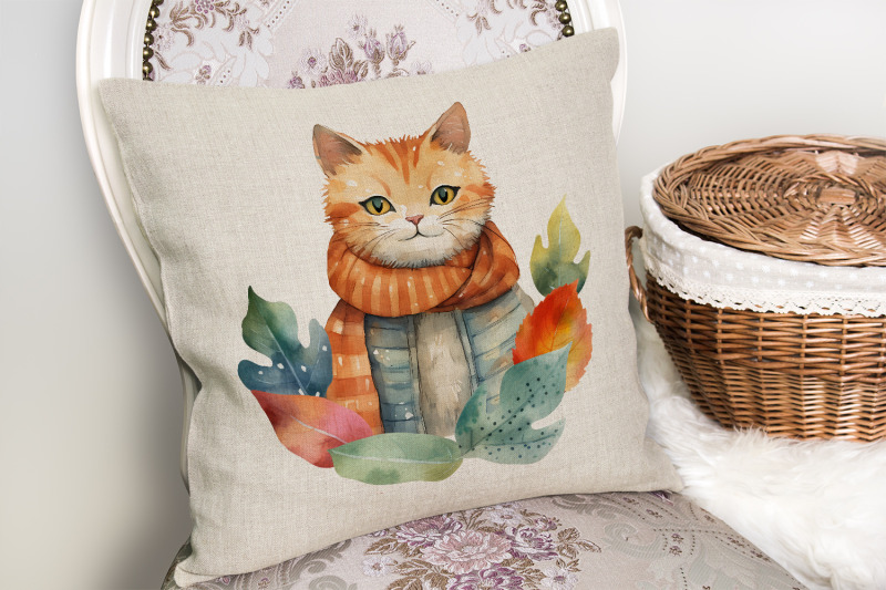 autumn-cat-in-scarf-fall-sublimation-png