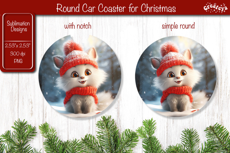 christmas-car-coaster-sublimation-round-coaster-sublimation-design