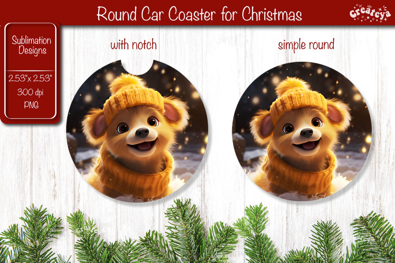 christmas-car-coaster-sublimation-round-coaster-sublimation-design