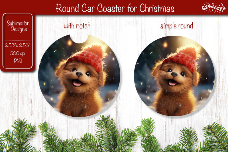 christmas-car-coaster-sublimation-round-coaster-sublimation-design