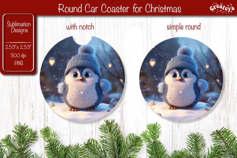 christmas-car-coaster-sublimation-round-coaster-sublimation-design