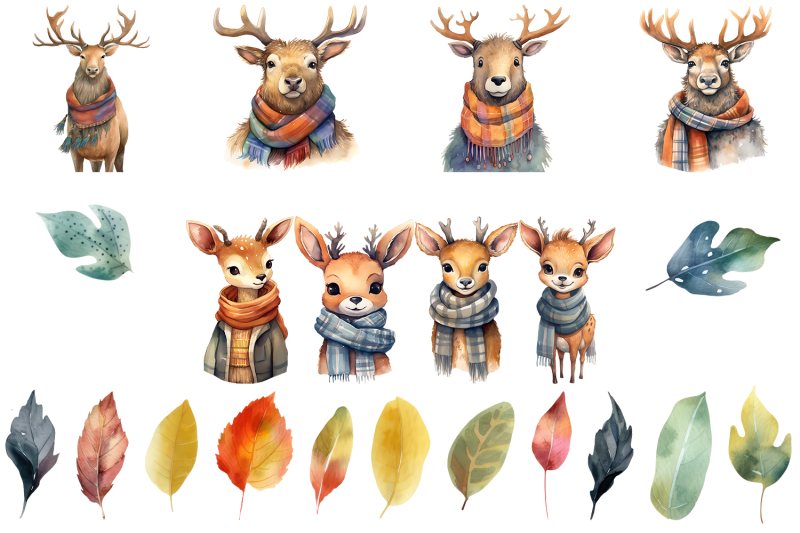 watercolor-cute-autumn-deer-clipart-sublimation