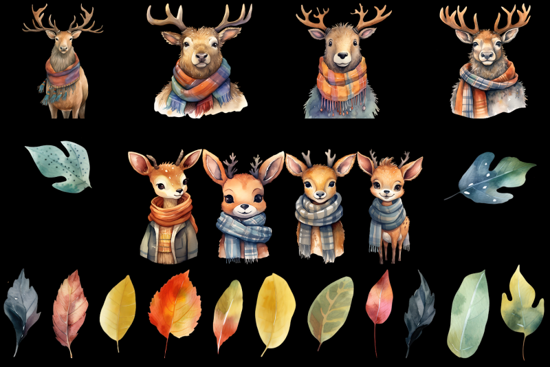 watercolor-cute-autumn-deer-clipart-sublimation