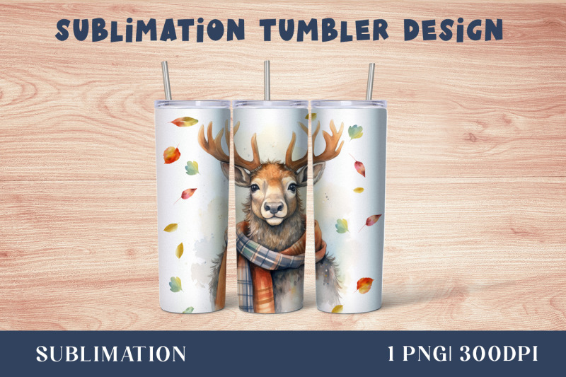 autumn-deer-tumbler-wrap-sublimation-20oz