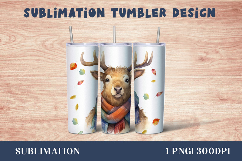 watercolor-cute-deer-tumbler-wrap-20-oz