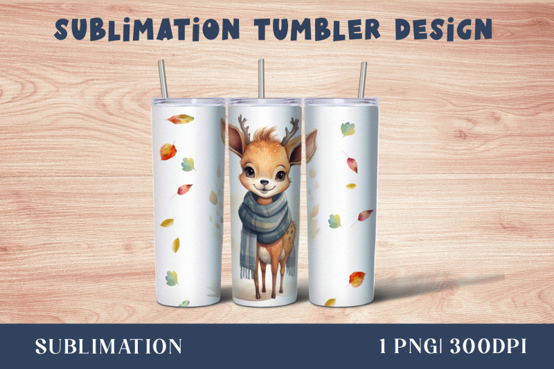 watercolor-cute-deer-tumbler-wrap-20-oz