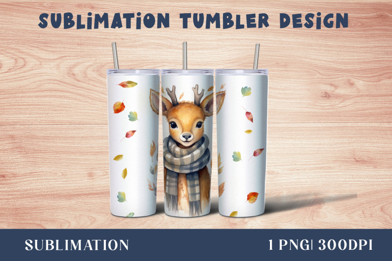 watercolor-cute-deer-tumbler-wrap-20-oz