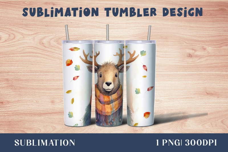 watercolor-cute-deer-tumbler-wrap-20-oz