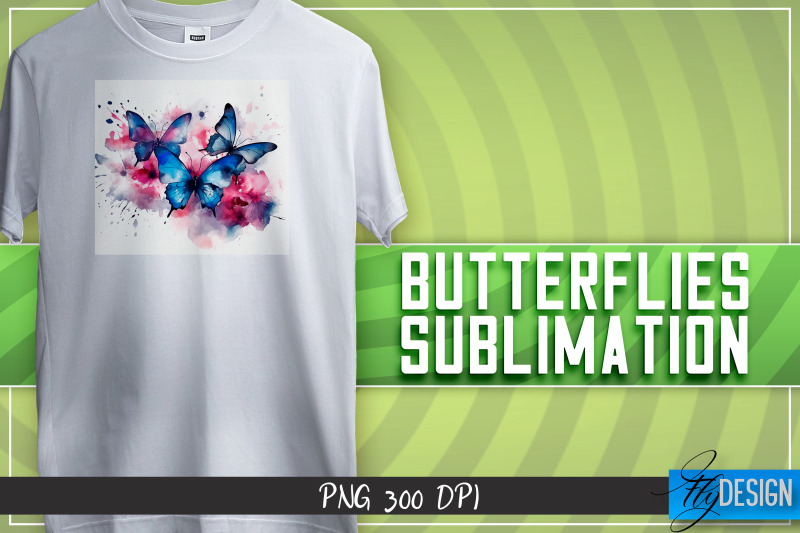 butterflies-sublimation-happy-design-t-shirt-design