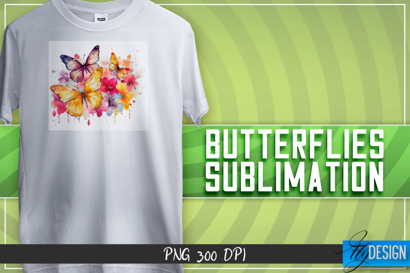 butterflies-sublimation-happy-design-t-shirt-design