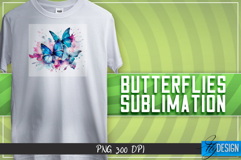 butterflies-sublimation-happy-design-t-shirt-design