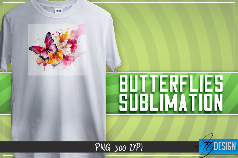 butterflies-sublimation-happy-design-t-shirt-design