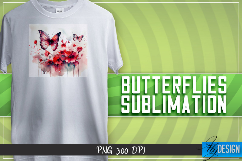 butterflies-sublimation-happy-design-t-shirt-design