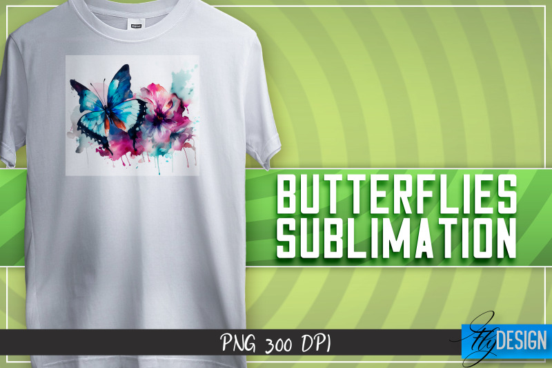 butterflies-sublimation-happy-design-t-shirt-design