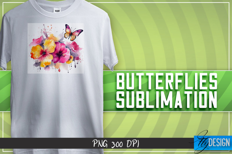 butterflies-sublimation-happy-design-t-shirt-design