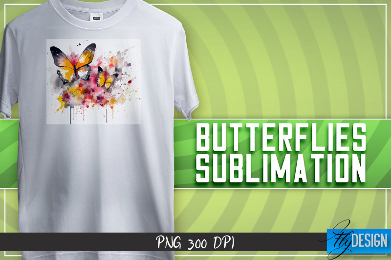 butterflies-sublimation-happy-design-t-shirt-design