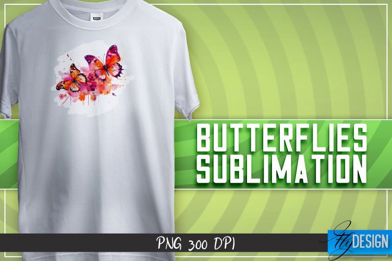 butterflies-sublimation-happy-design-t-shirt-design