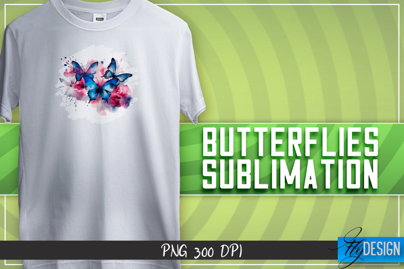 butterflies-sublimation-happy-design-t-shirt-design