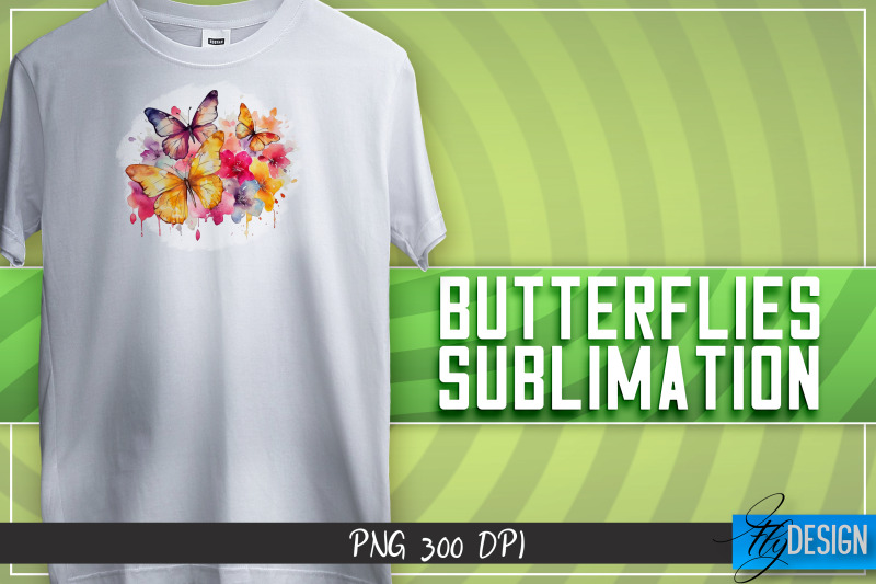 butterflies-sublimation-happy-design-t-shirt-design