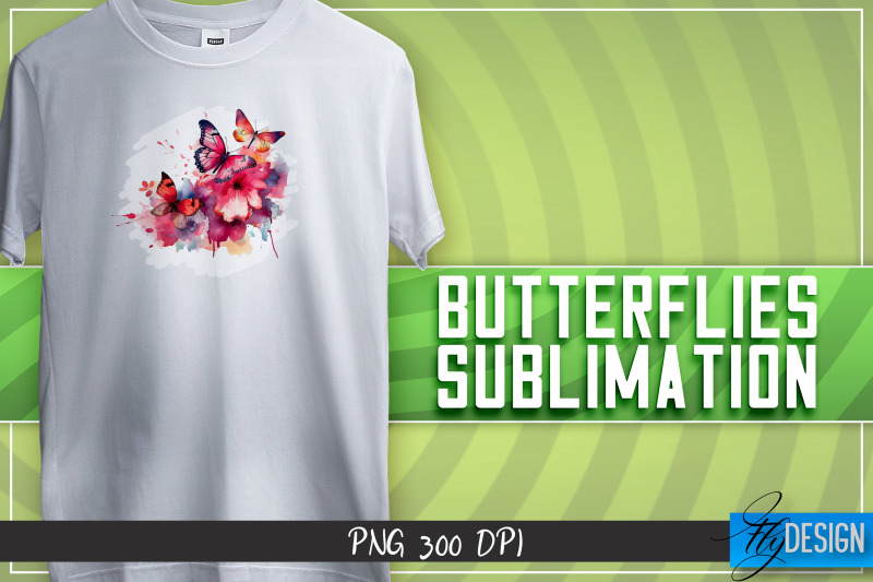 butterflies-sublimation-happy-design-t-shirt-design