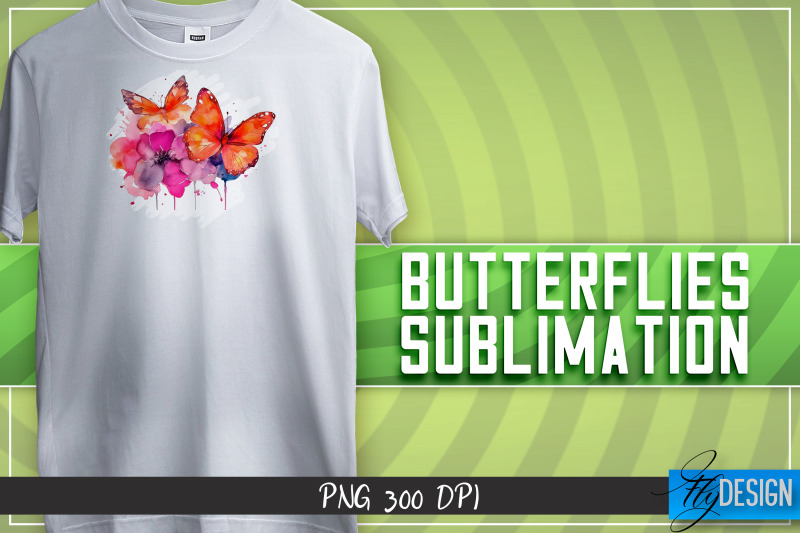 butterflies-sublimation-happy-design-t-shirt-design