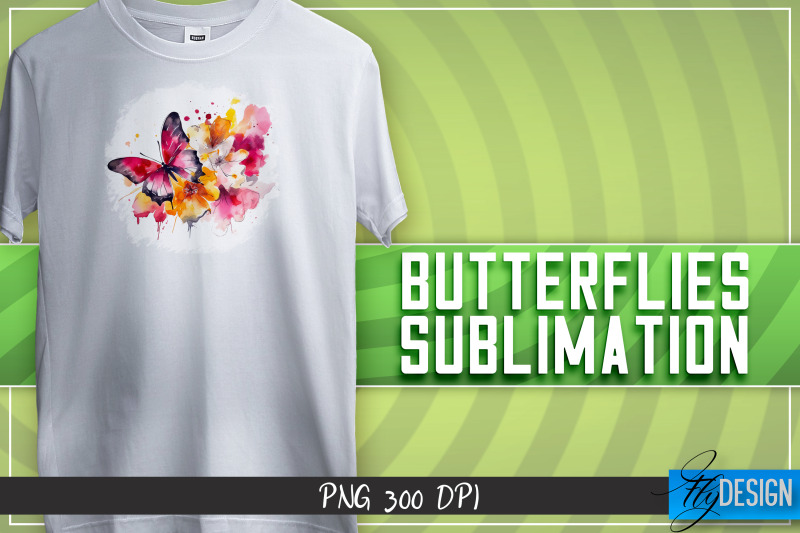 butterflies-sublimation-happy-design-t-shirt-design