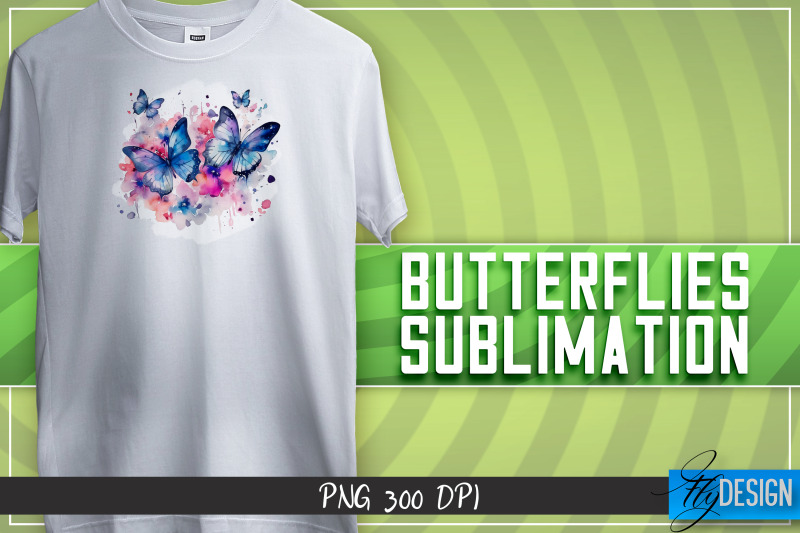 butterflies-sublimation-happy-design-t-shirt-design