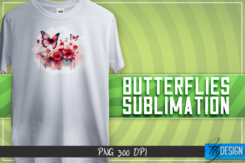 butterflies-sublimation-happy-design-t-shirt-design