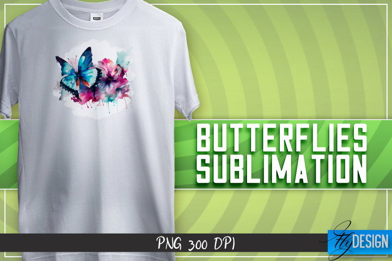 butterflies-sublimation-happy-design-t-shirt-design