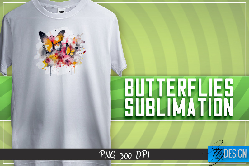 butterflies-sublimation-happy-design-t-shirt-design