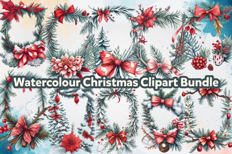 watercolour-christmas-clipart-bundle