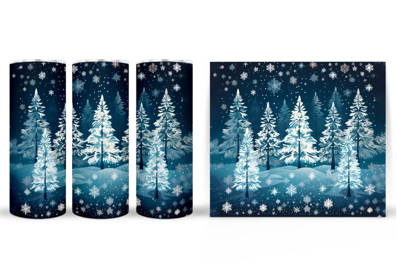 christmas-tree-tumbler-design-winter-forest-tumbler-wrap