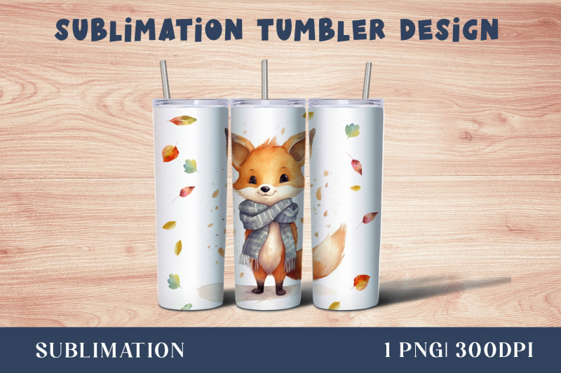 forest-fox-tumbler-sublimation-wrap-watercolor-designs