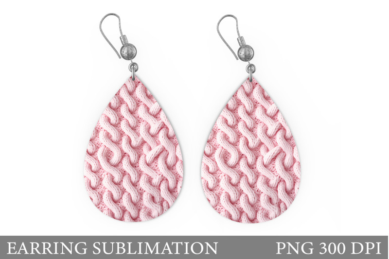 knitted-texture-teardrop-earring-pink-earring-design