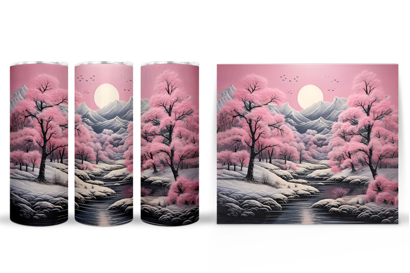 winter-landscape-tumbler-winter-tumbler-wrap-design