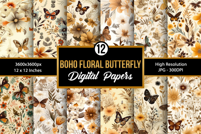 boho-vintage-floral-butterflies-digital-papers