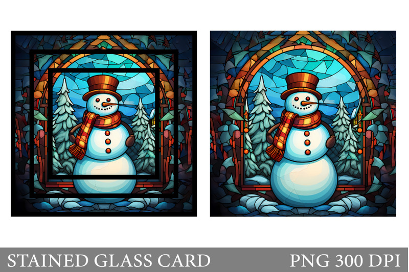 snowman-stained-glass-card-stained-glass-card-design